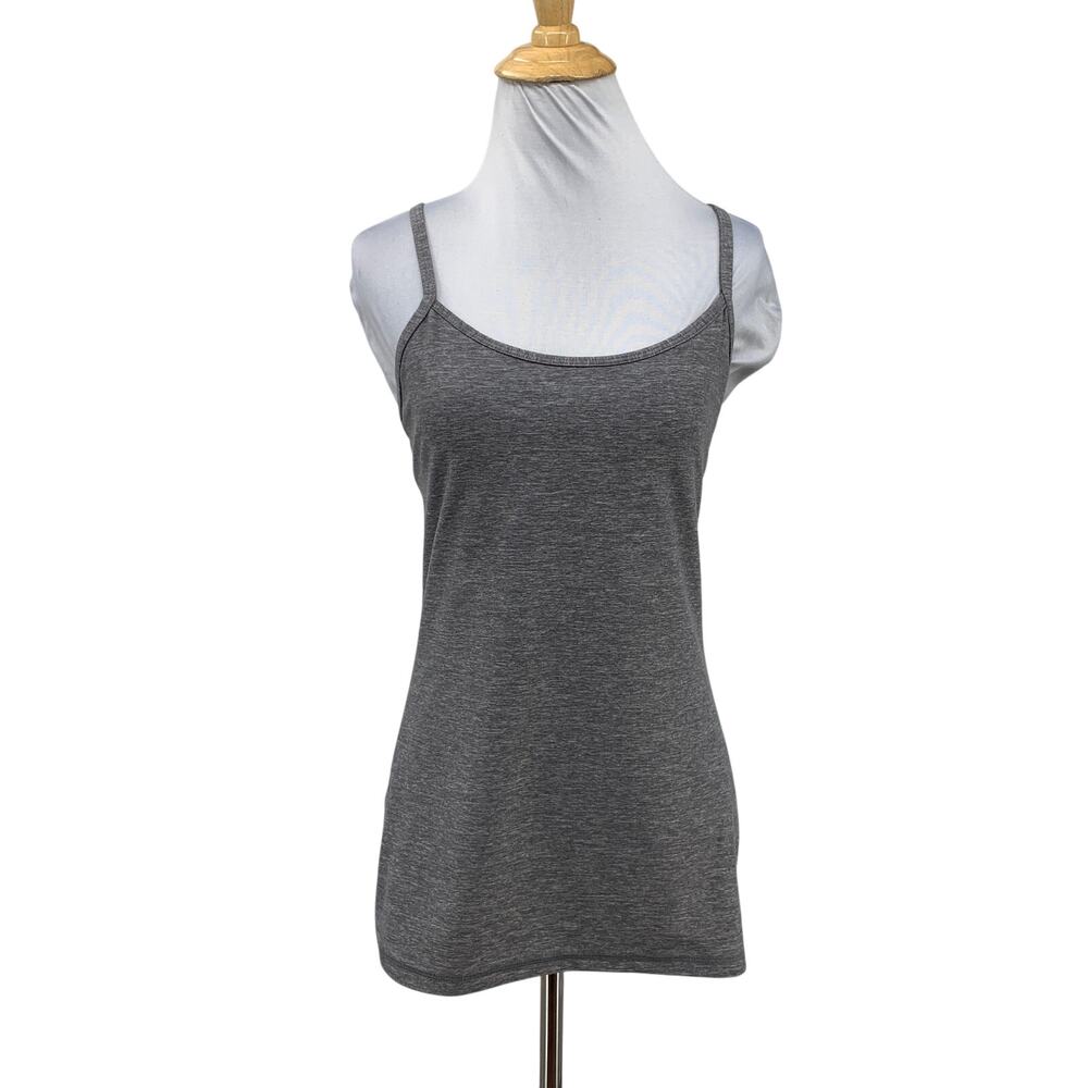 Lululemon Tank Top Womens 8 Gray Power Y Heather Shelf Bra Yoga Unpadded
